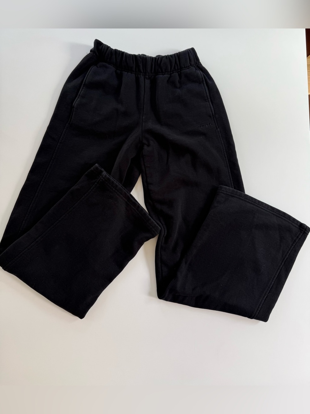 Garage Sweatpants Women’s XS Black Pockets Elastic Waist Pull On Casual Fit Logo